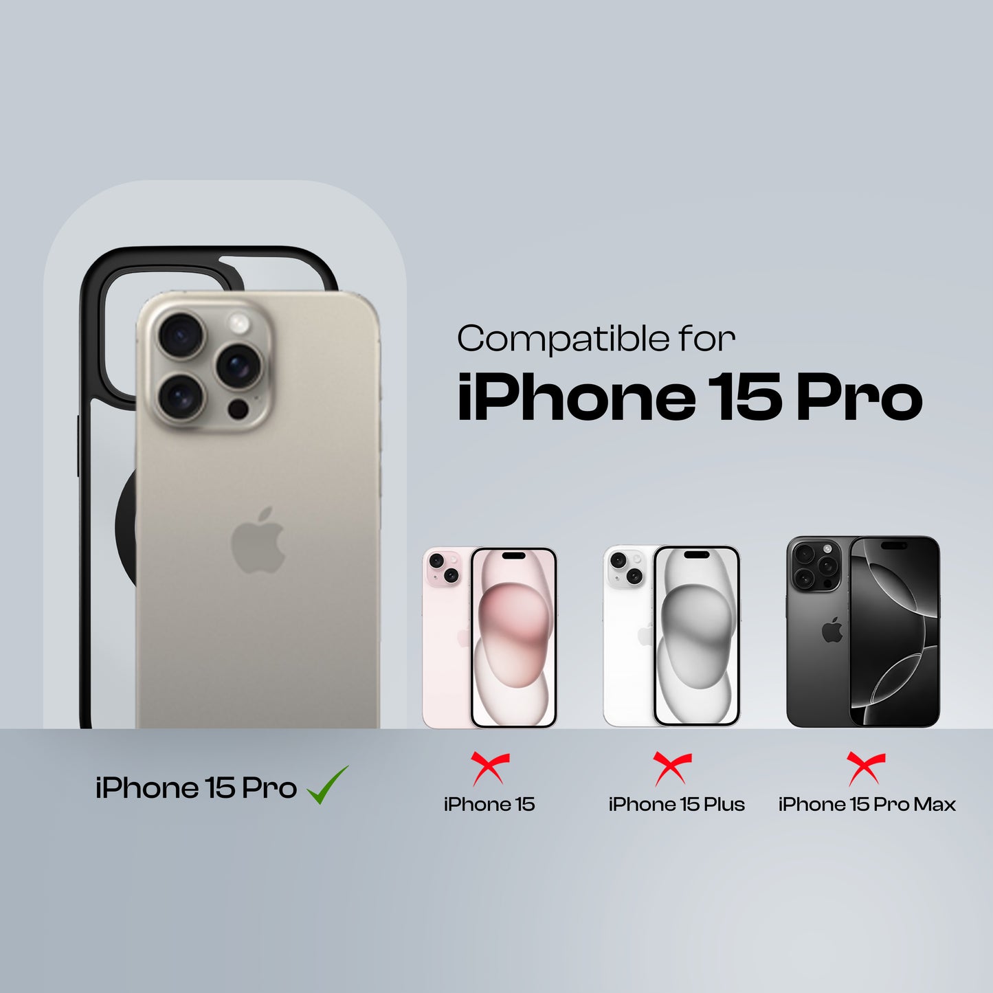 AirBorne - Mag-Safe Transparent Silicone Back Cover for iPhone 15pro