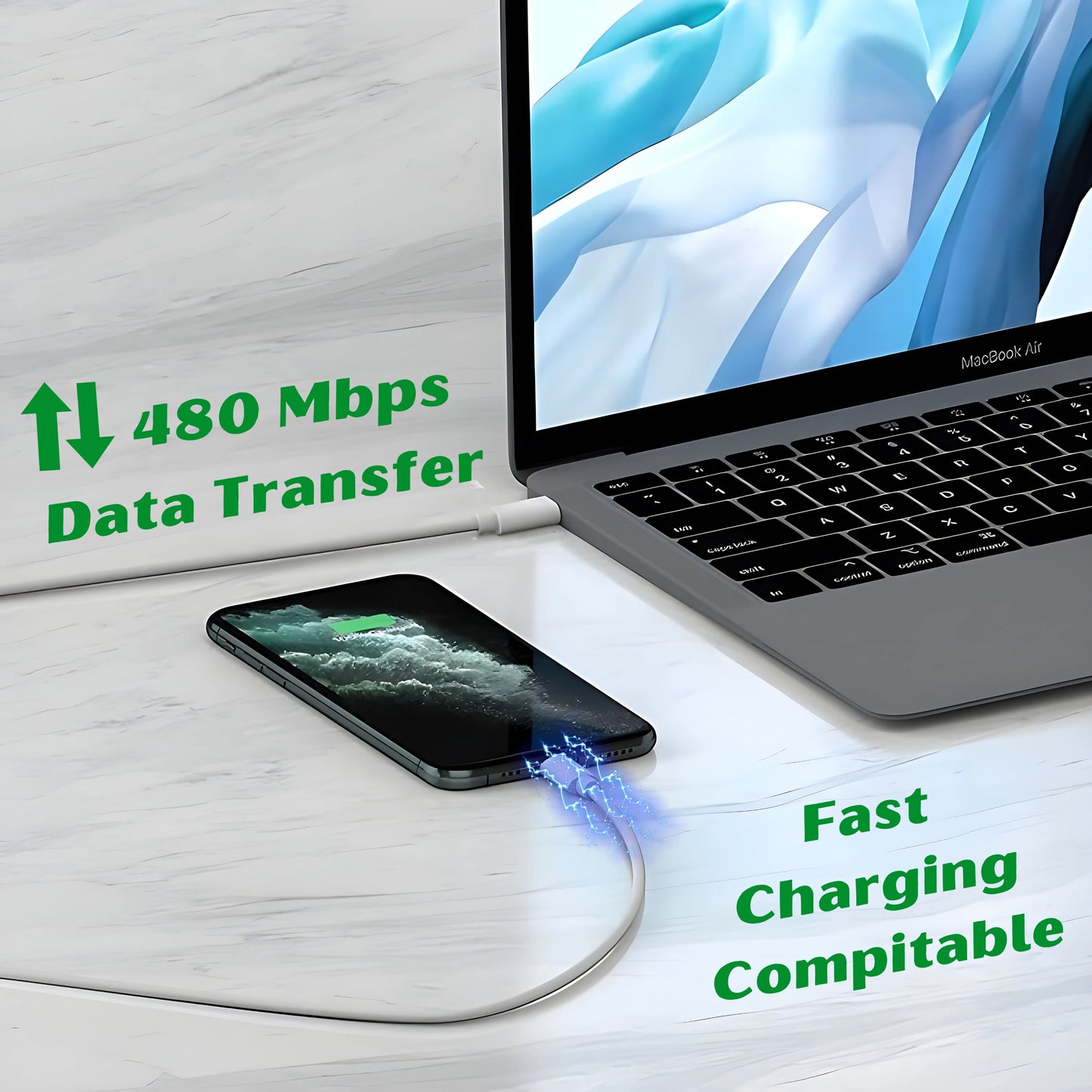 AirBorne – Supervooc Type C To C Data Cable (White)