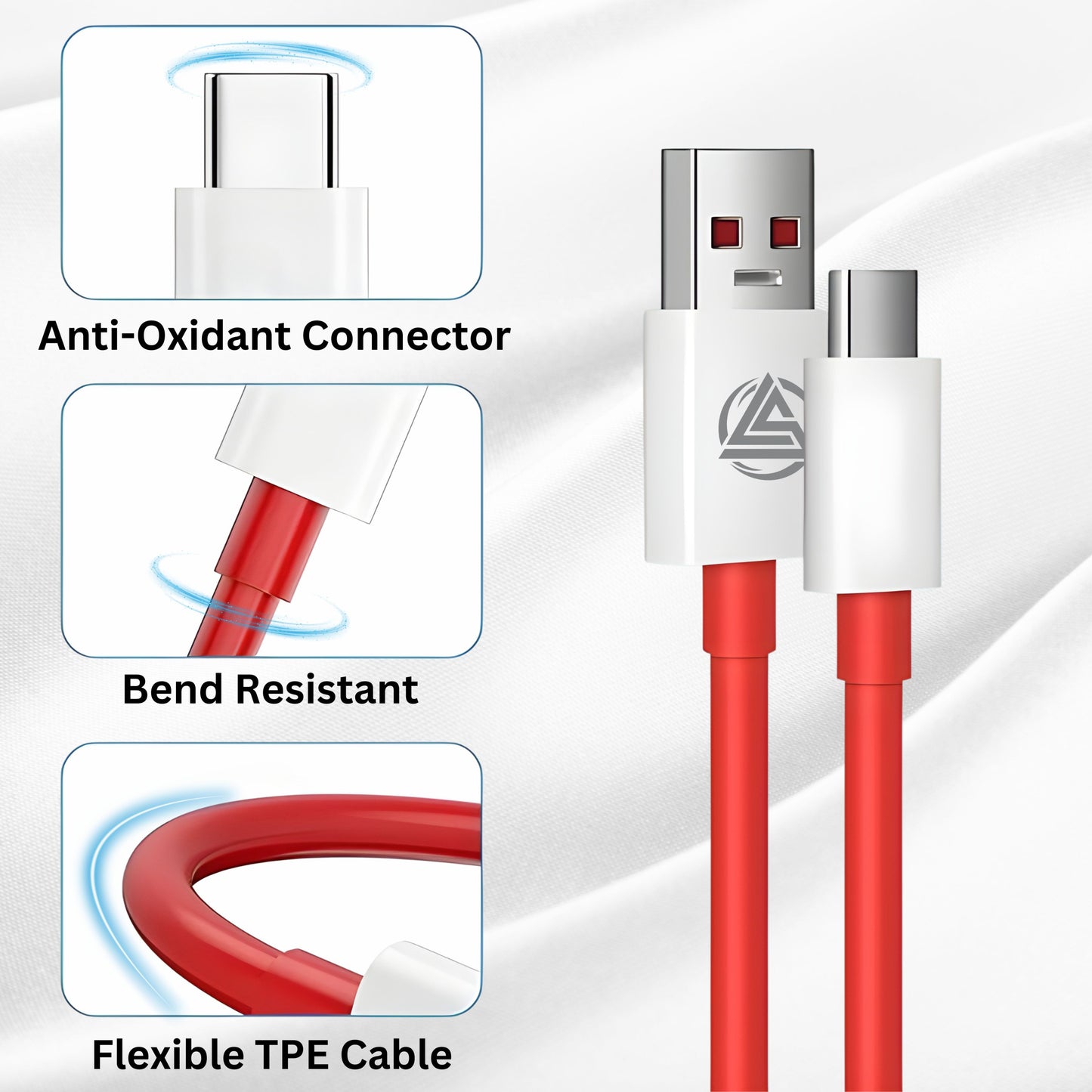 AirBorne – Supervooc USB To Type C Data Cable (Red)