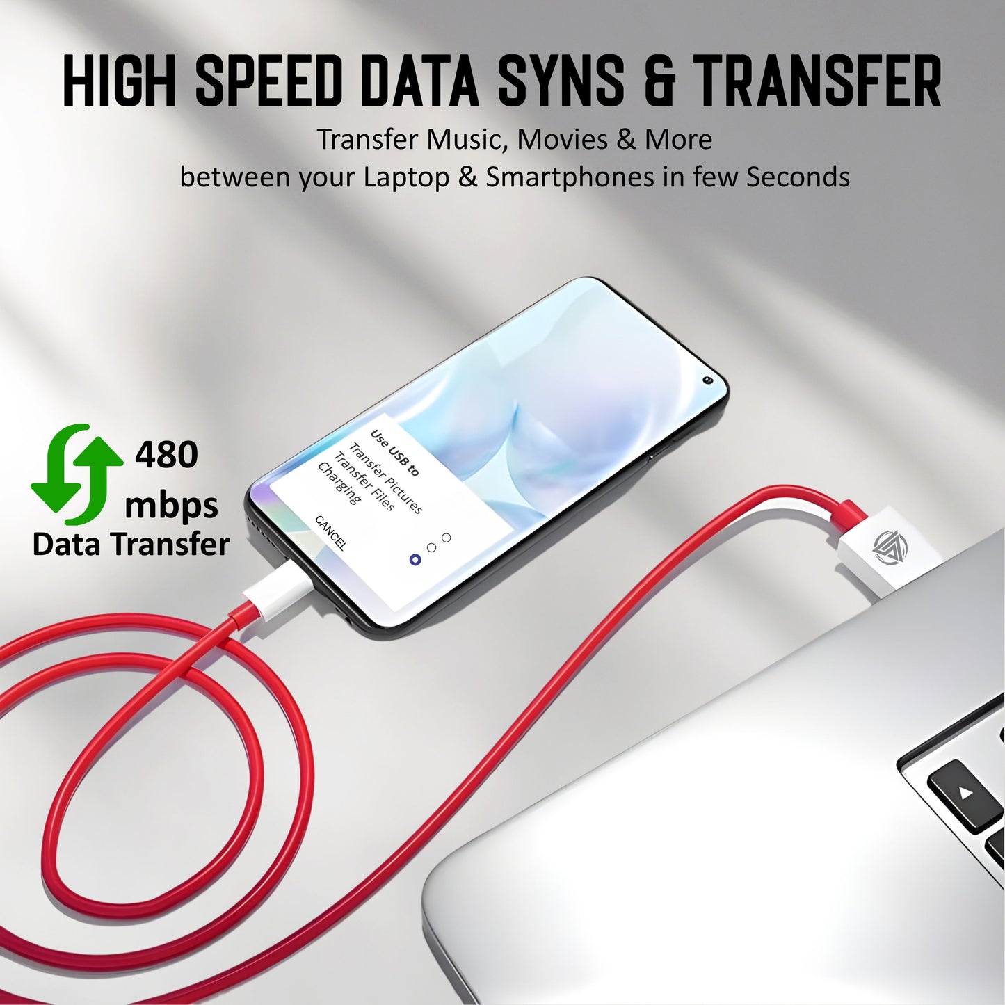 AirBorne – Supervooc USB To Type C Data Cable (Red)