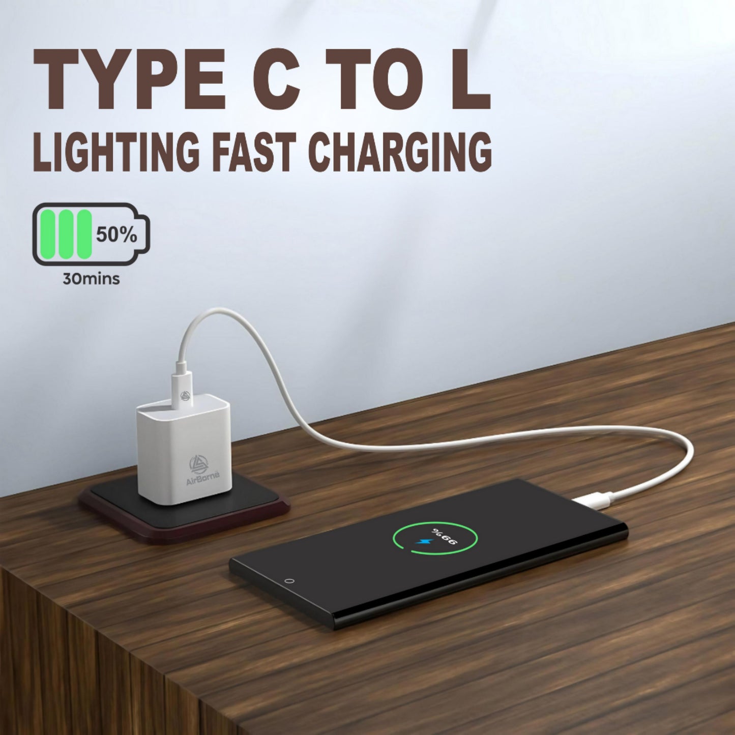 AirBorne – Type C To Lightning Cable (White)