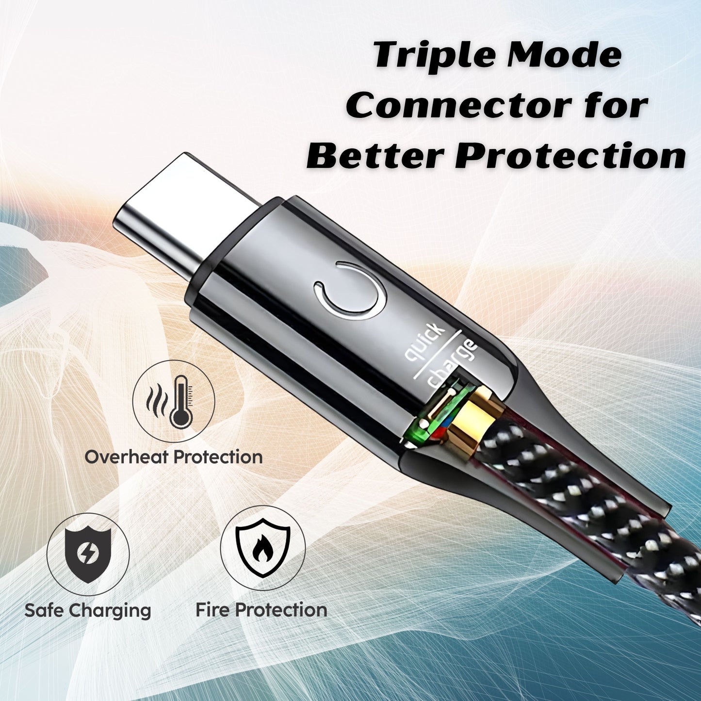 AirBorne – USB To Type C Braided Data Cable (Black)