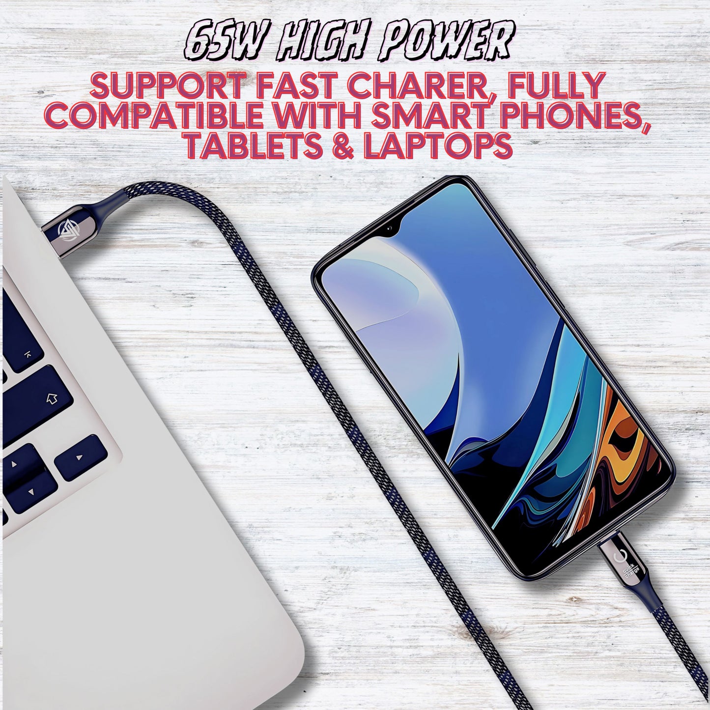 AirBorne – USB To Type C Braided Data Cable (Black)