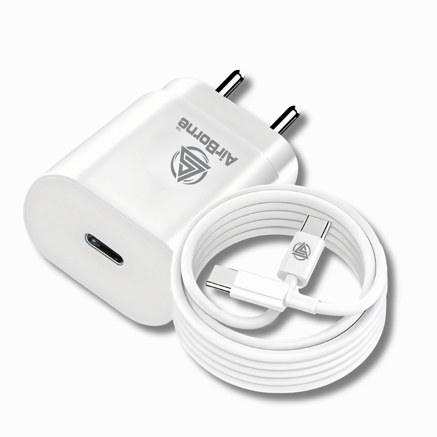 Airborne - 25W PD Adaptor & Supervooc Type C To C Data Cable Combo