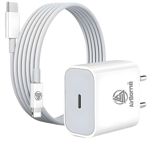 AirBorne - Mega Power Wall Charger 20W & Type C To Lightning Cable Combo