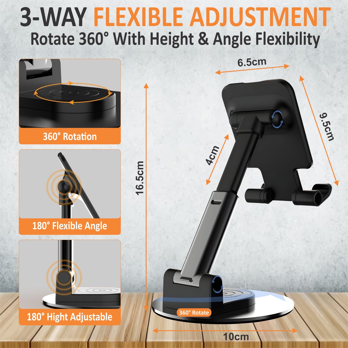 AirBorne - A2 360° Rotation Adjustable Cell Phone & Tab Stand