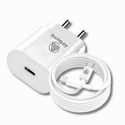 Airborne - 25W PD Adaptor & Supervooc Type C To C Data Cable Combo