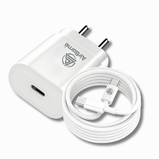 Airborne - 25W PD Adaptor & Supervooc Type C To C Data Cable Combo